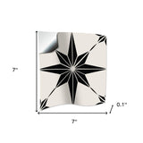 7" x 7" Black and White Mono Cross Peel and Stick Tiles - Homeroots - Flyclothing LLC