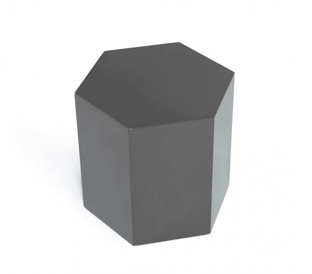 Modern Light Grey High Gloss Hexagonal End Table - Homeroots - Flyclothing LLC
