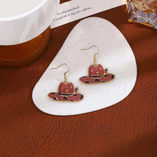 Cowboy Hat & Bottle Dangle Earrings - Trendsi - Flyclothing LLC