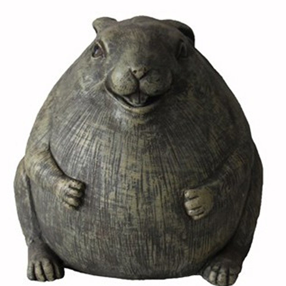 8" Antiqued Gray Chubby Rabbit Garden Statue - Homeroots - Flyclothing LLC