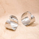 Alloy Wide Hoop Earrings - Trendsi - Flyclothing LLC