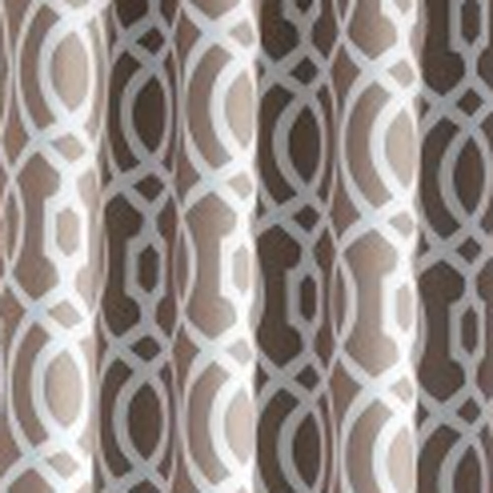 84" Taupe Trellis Black Out Window Curtain Panel - Homeroots - Flyclothing LLC