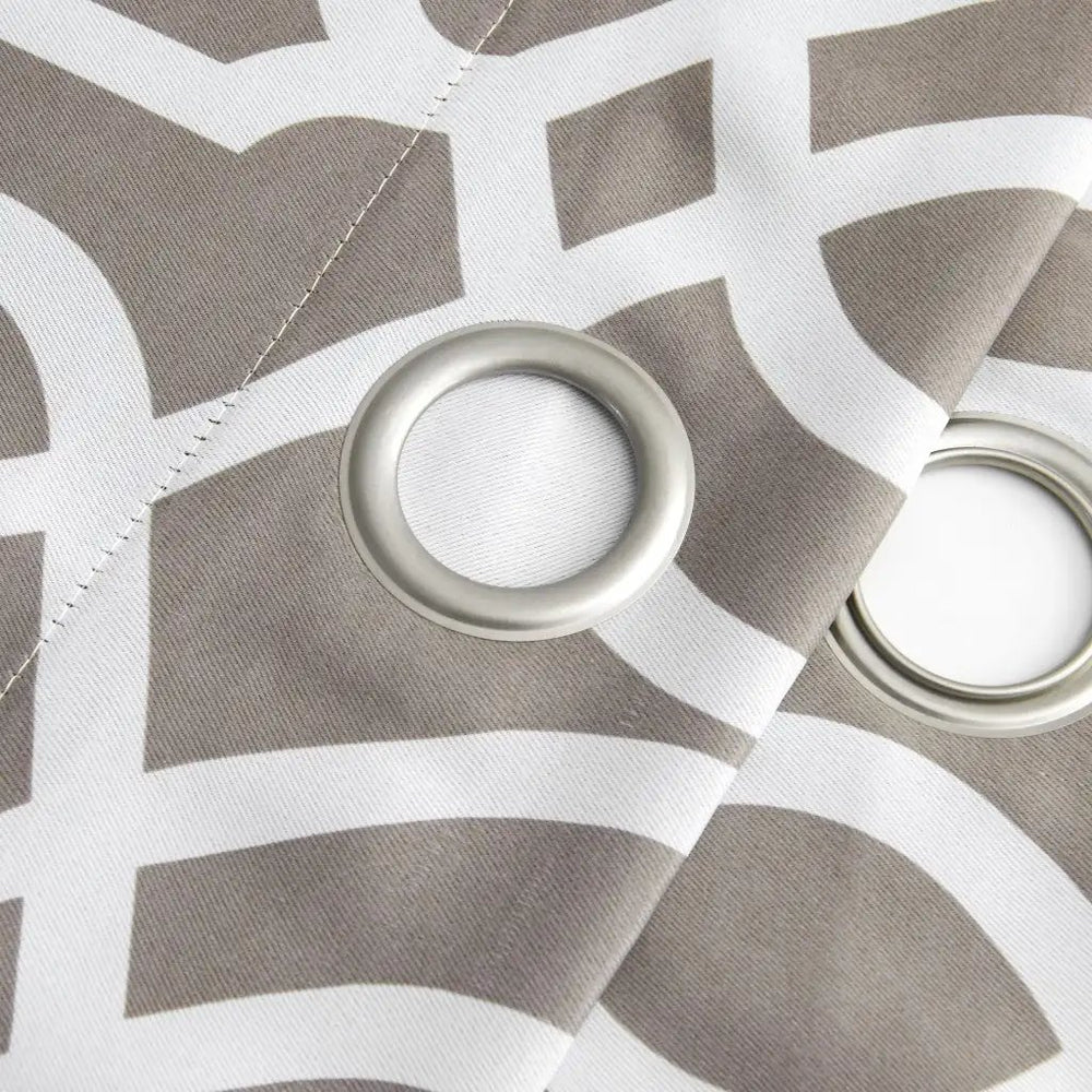 84" Taupe Trellis Black Out Window Curtain Panel - Homeroots - Flyclothing LLC