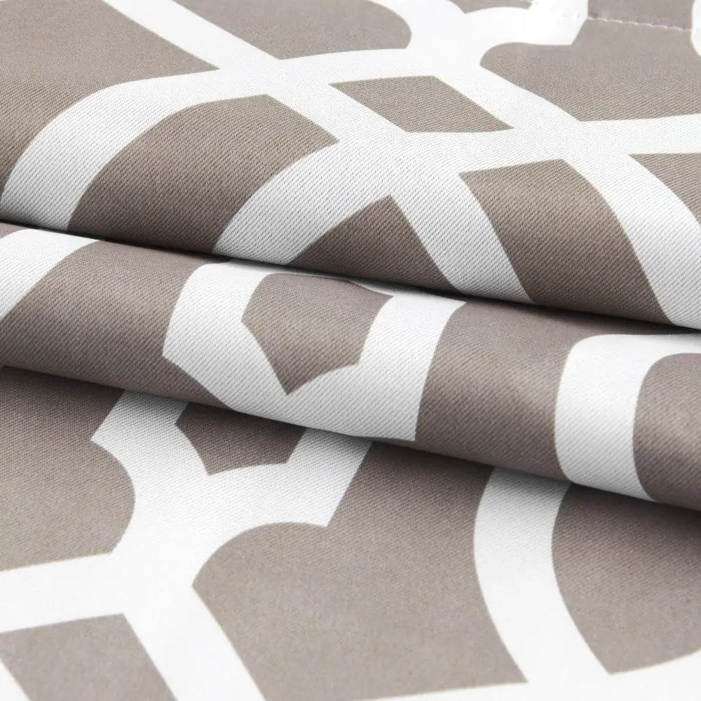 84" Taupe Trellis Black Out Window Curtain Panel - Homeroots - Flyclothing LLC