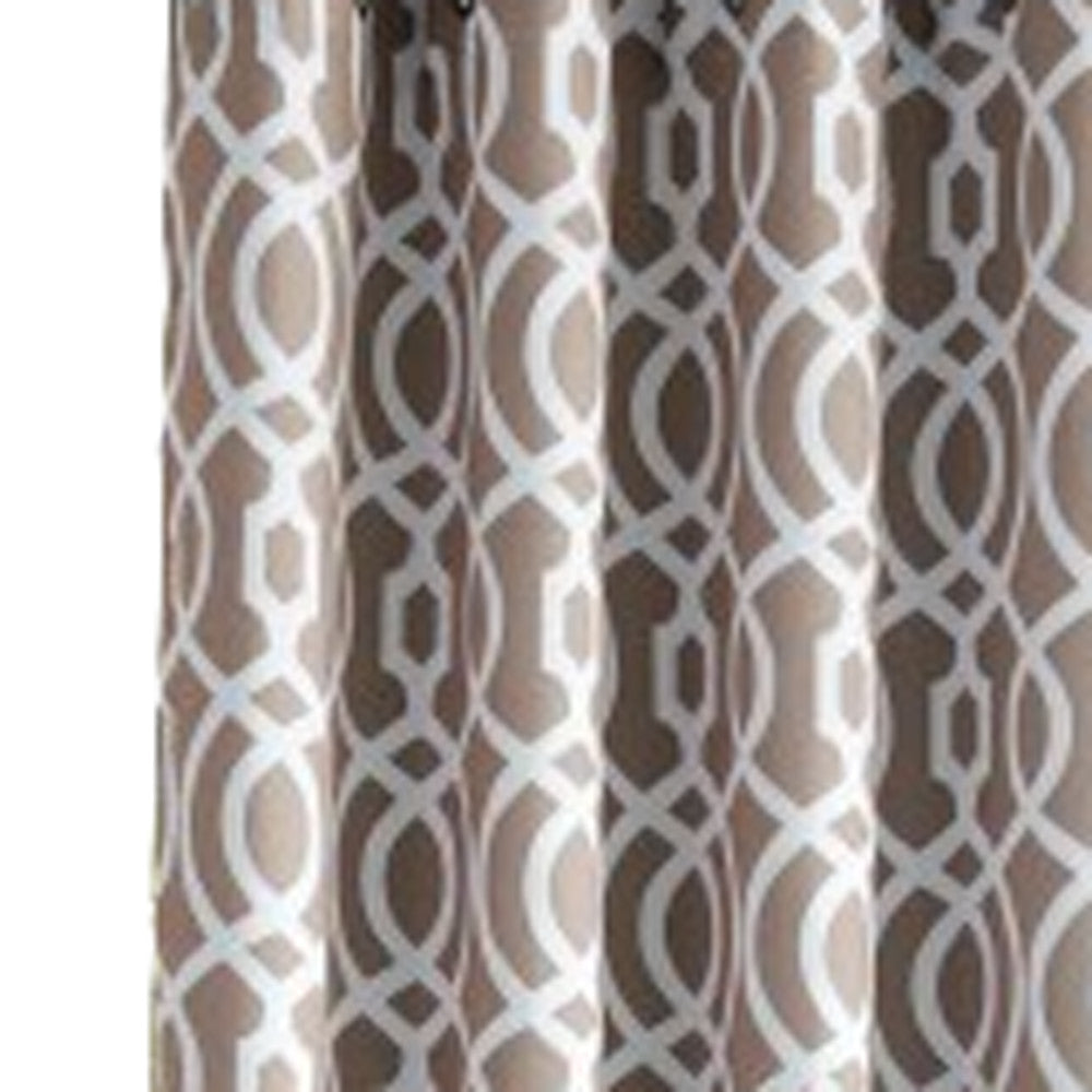 84" Taupe Trellis Black Out Window Curtain Panel - Homeroots - Flyclothing LLC