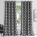 84" Jet Black Trellis Black Out Window Curtain Panel - Homeroots - Flyclothing LLC