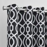 84" Jet Black Trellis Black Out Window Curtain Panel - Homeroots - Flyclothing LLC