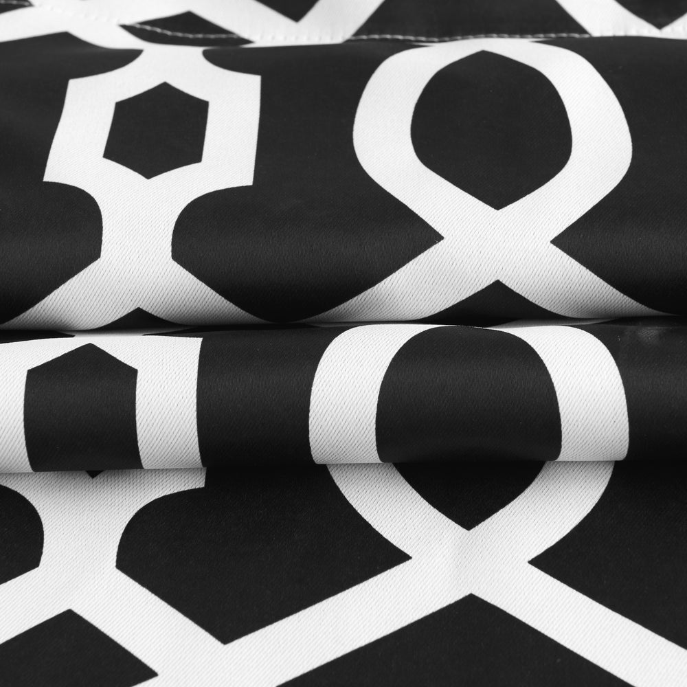 84" Jet Black Trellis Black Out Window Curtain Panel - Homeroots - Flyclothing LLC
