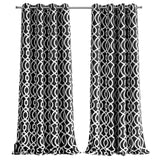 84" Jet Black Trellis Black Out Window Curtain Panel - Homeroots - Flyclothing LLC