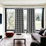 84" Jet Black Trellis Black Out Window Curtain Panel - Homeroots - Flyclothing LLC