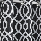 84" Jet Black Trellis Black Out Window Curtain Panel - Homeroots - Flyclothing LLC