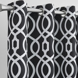 84" Jet Black Trellis Black Out Window Curtain Panel - Homeroots - Flyclothing LLC