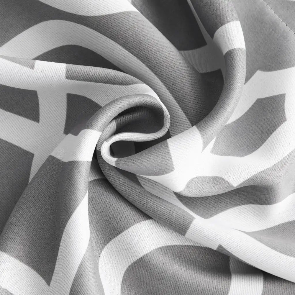 84" Gray Trellis Black Out Window Curtain Panel - Homeroots