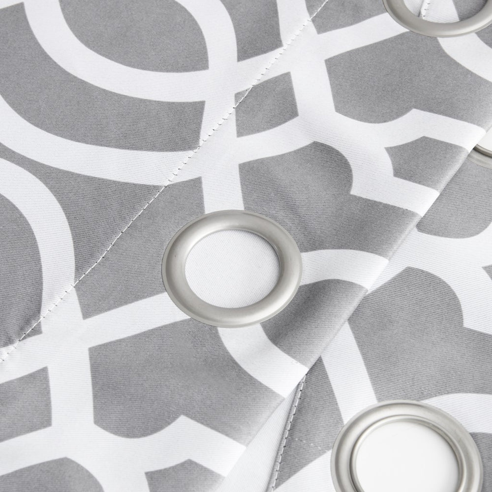 84" Gray Trellis Black Out Window Curtain Panel - Homeroots