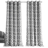 84" Gray Trellis Black Out Window Curtain Panel - Homeroots