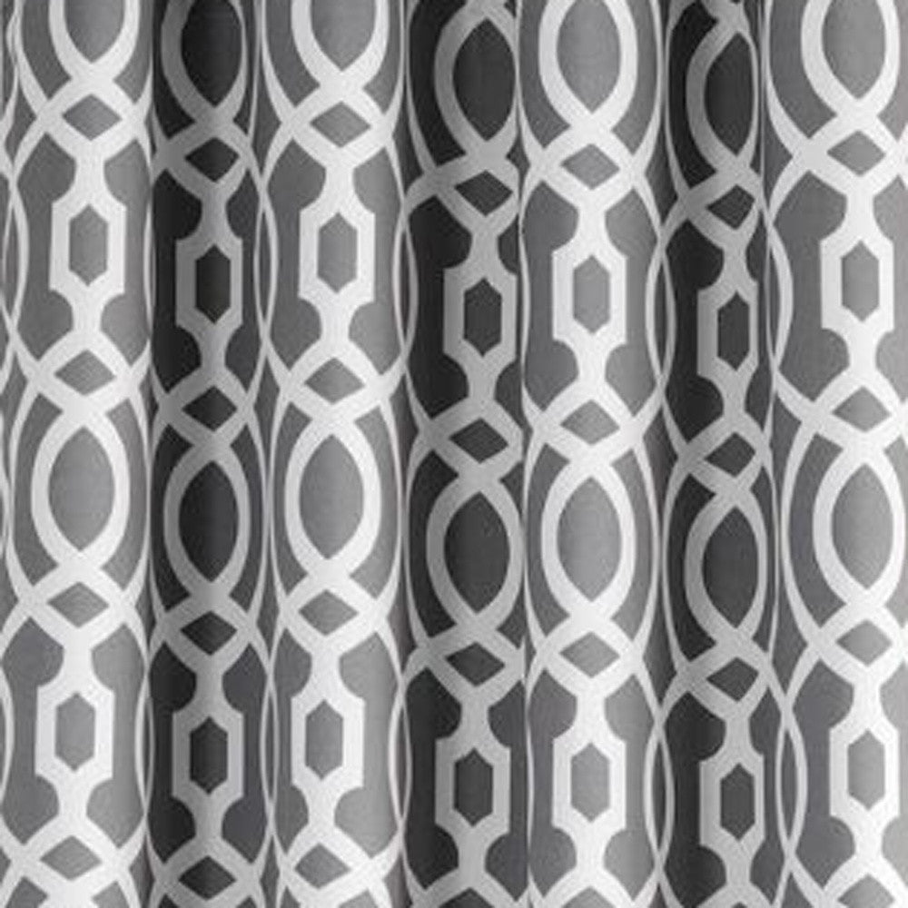 84" Gray Trellis Black Out Window Curtain Panel - Homeroots