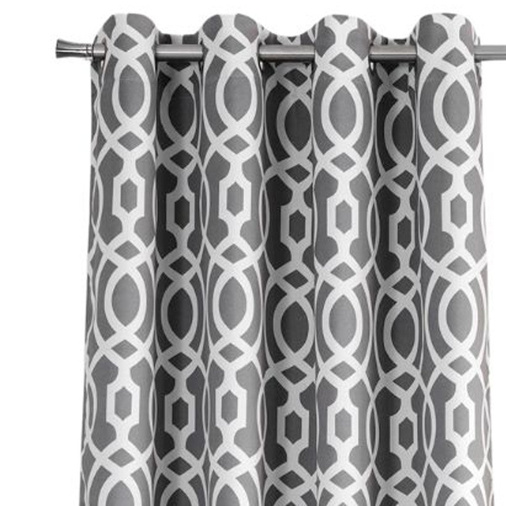 84" Gray Trellis Black Out Window Curtain Panel - Homeroots