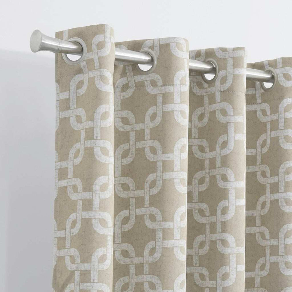 84” Sand Interlock Pattern Window Curtain Panel - Homeroots - Flyclothing LLC