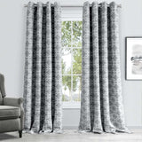 84” Silver Interlock Pattern Window Curtain Panel - Homeroots - Flyclothing LLC