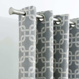 84” Silver Interlock Pattern Window Curtain Panel - Homeroots - Flyclothing LLC