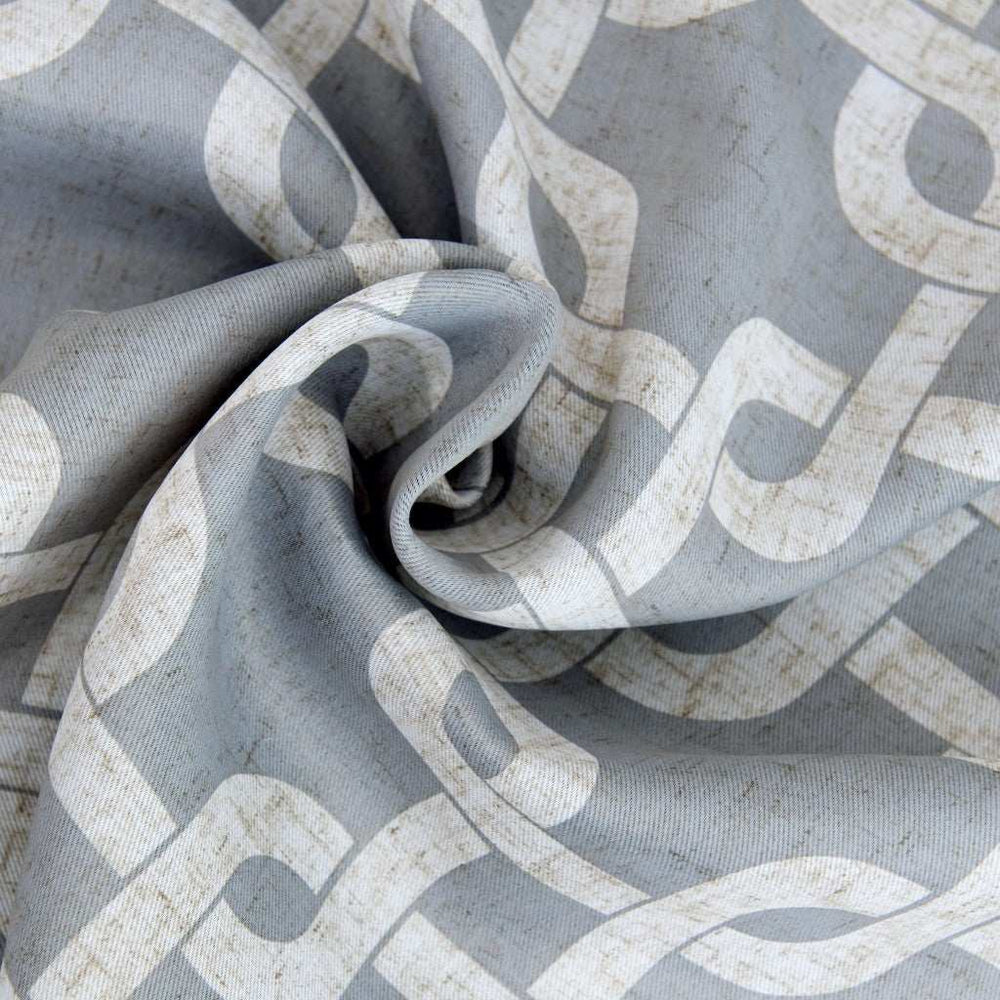 84” Silver Interlock Pattern Window Curtain Panel - Homeroots - Flyclothing LLC