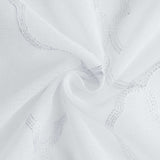 84” White Trellis Pattern Embroidered Window Curtain Panel - Homeroots - Flyclothing LLC