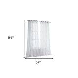 84” White Trellis Pattern Embroidered Window Curtain Panel - Homeroots - Flyclothing LLC