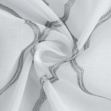 84” Silver Trellis Pattern Embroidered Window Curtain Panel - Homeroots - Flyclothing LLC