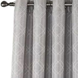 84" Silver Linework Textured Window Curtain Panel - Homeroots - Flyclothing LLC