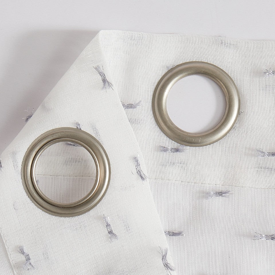 Set of Two 84" Silver Sprinkled Embellishment Window Curtain Panels - Homeroots - Flyclothing LLC