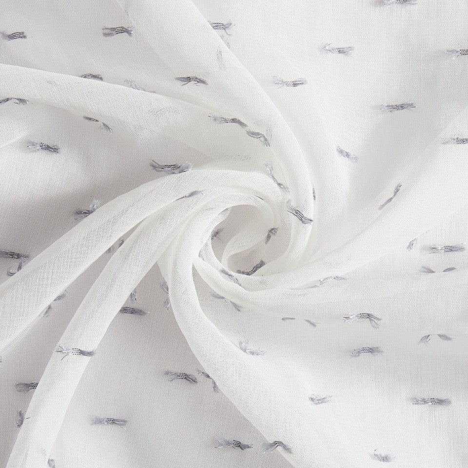 Set of Two 84" Silver Sprinkled Embellishment Window Curtain Panels - Homeroots - Flyclothing LLC