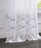 Set of Two 84" White Wave Embroidered Window Panels - Homeroots - Flyclothing LLC