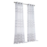 Set of Two 96" White Wave Embroidered Window Panels - Homeroots - Flyclothing LLC