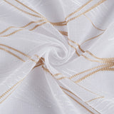 Set of Two 96" Gold and White SemiSheer Curtains - Homeroots - Flyclothing LLC