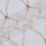 Set of Two 96" Gold and White SemiSheer Curtains - Homeroots - Flyclothing LLC