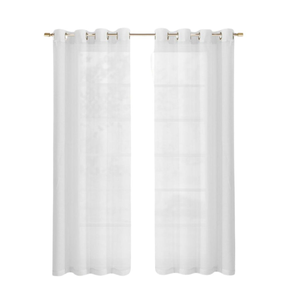 Set of Two 84" White Solid Modern Window Panels - Homeroots - Flyclothing LLC