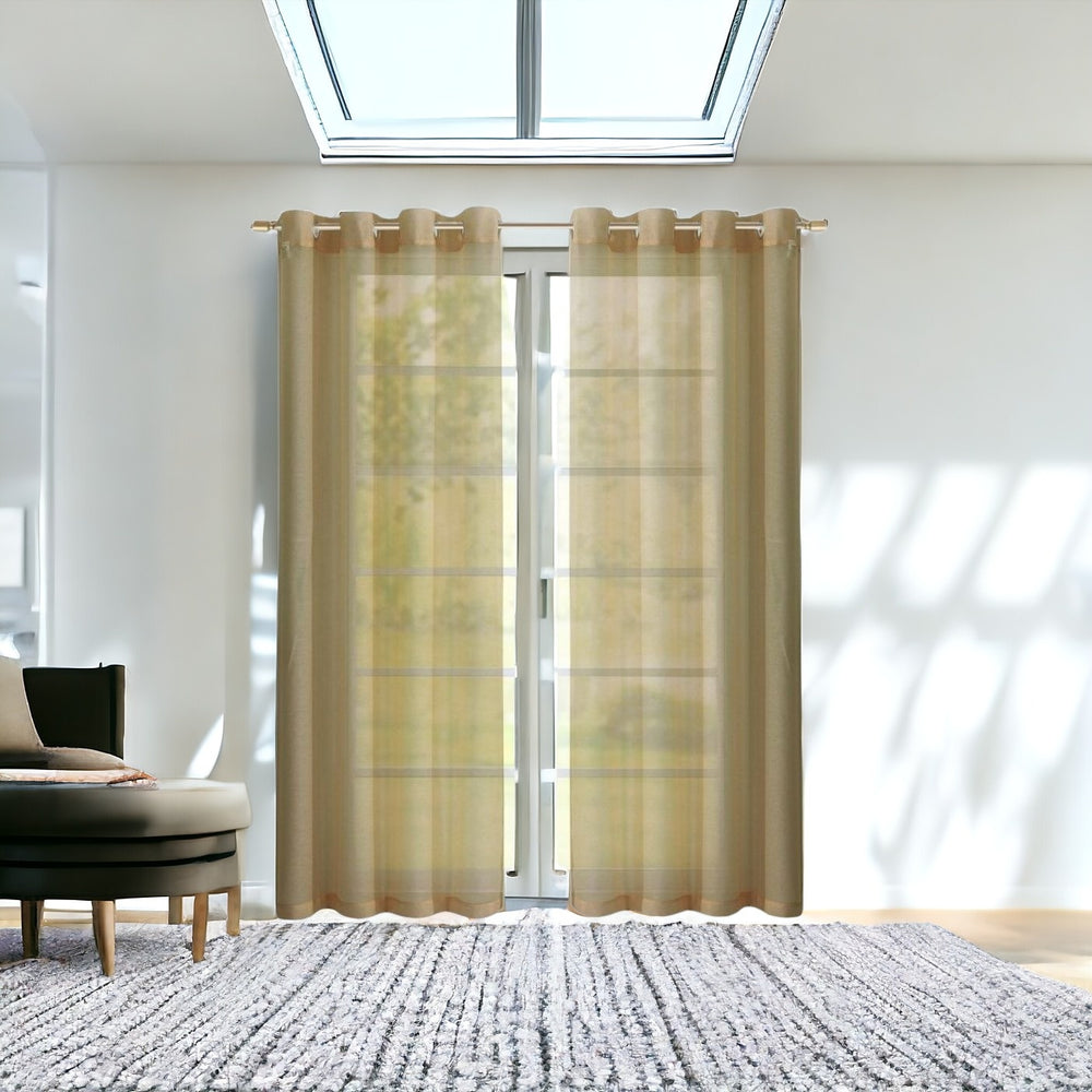Set of Two 84" Tan Solid Modern Window Panels - Homeroots - Flyclothing LLC