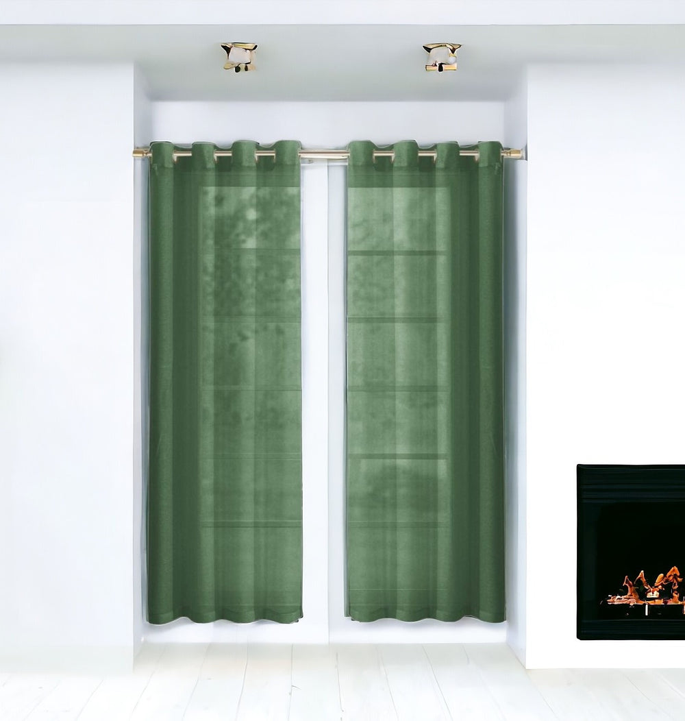 Set of Two 84" Sage Solid Modern Window Panels - Homeroots - Flyclothing LLC