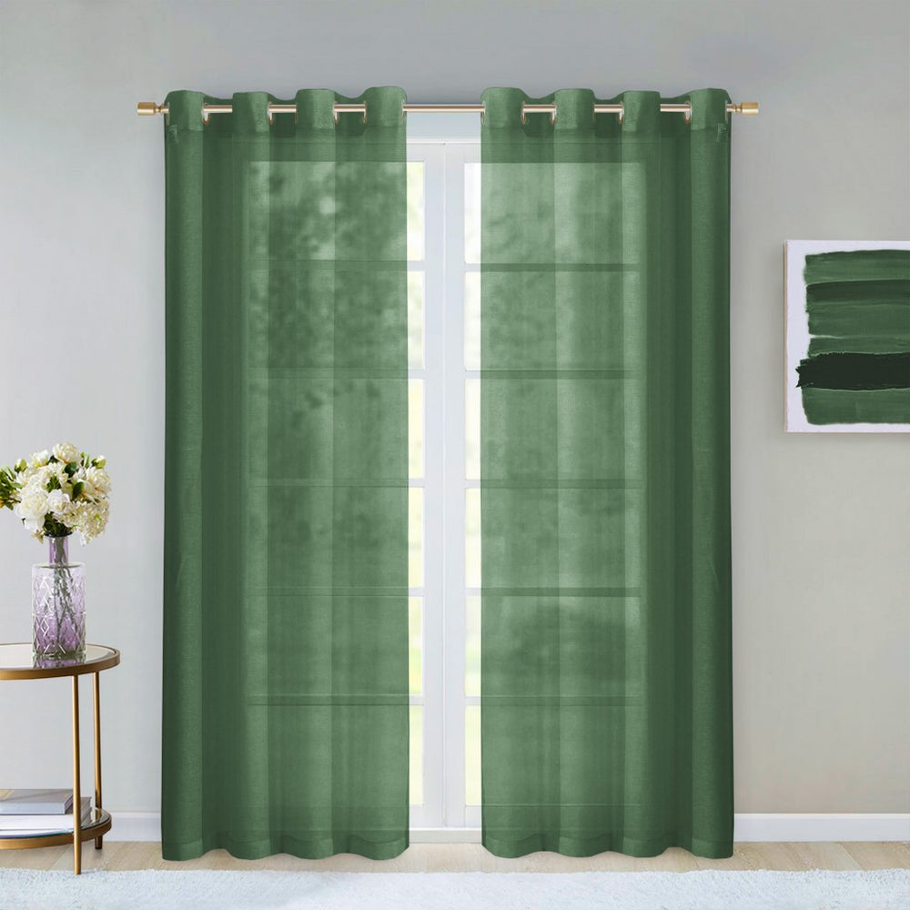 Set of Two 84" Sage Solid Modern Window Panels - Homeroots - Flyclothing LLC
