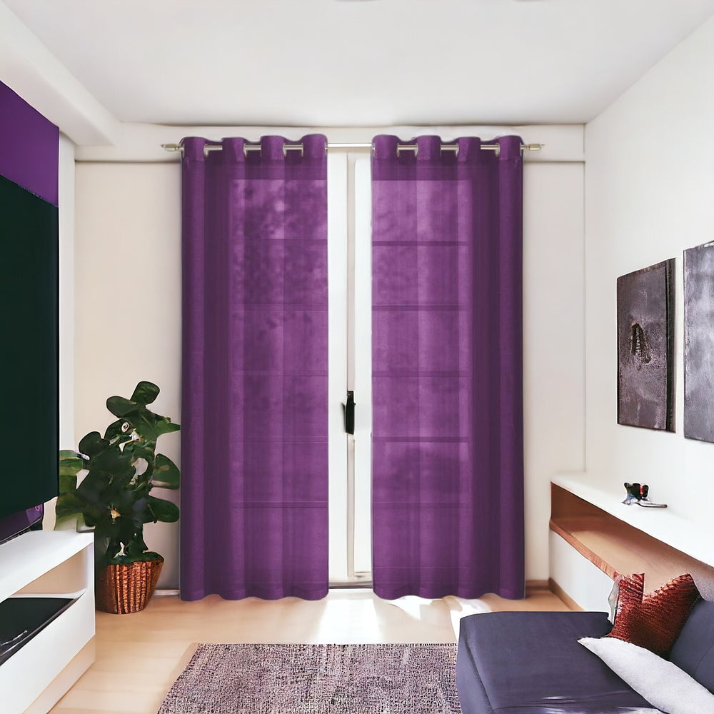 Set of Two 84" Purple Solid Modern Window Panels - Homeroots - Flyclothing LLC