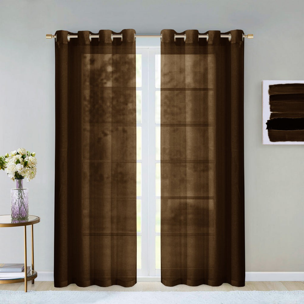 Set of Two 84" Chocolate Solid Modern Window Panels - Homeroots - Flyclothing LLC