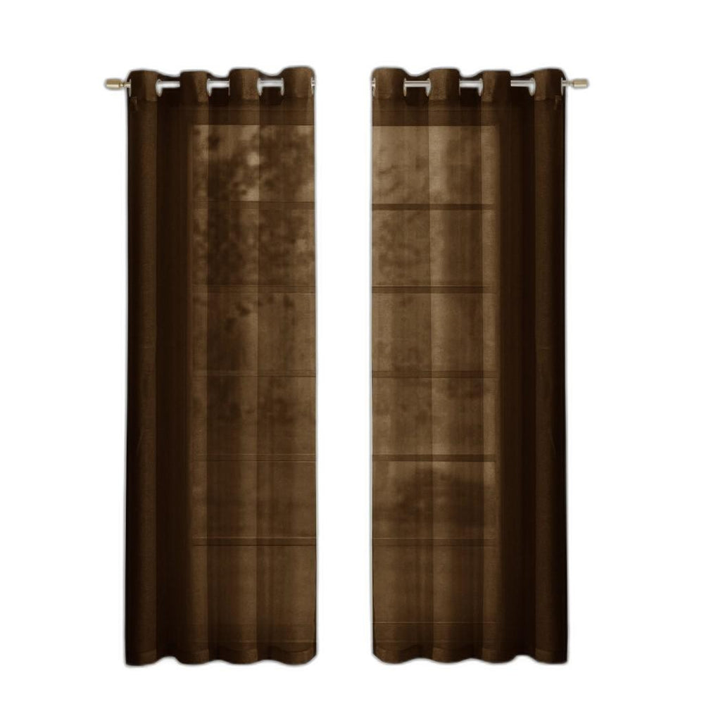 Set of Two 84" Chocolate Solid Modern Window Panels - Homeroots - Flyclothing LLC
