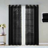 Set of Two 84" Black Solid Modern Window Panels - Homeroots - Flyclothing LLC