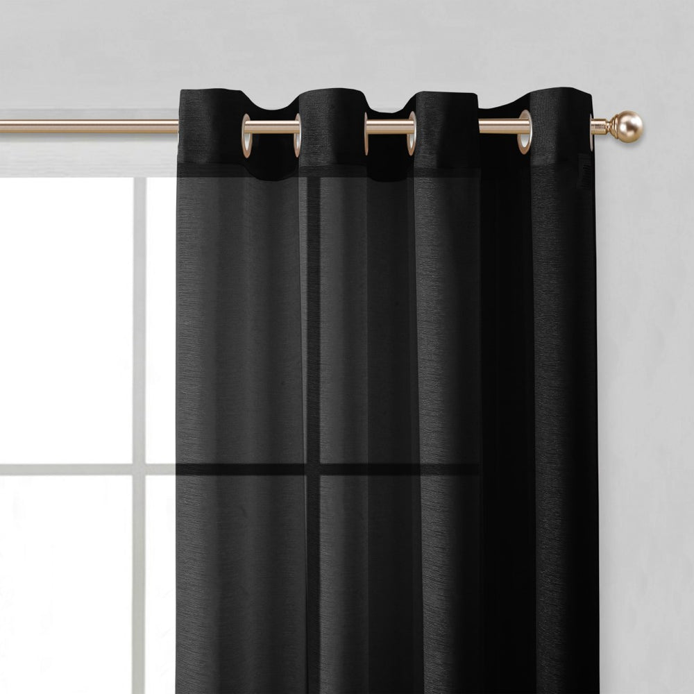 Set of Two 84" Black Solid Modern Window Panels - Homeroots - Flyclothing LLC