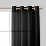 Set of Two 84" Black Solid Modern Window Panels - Homeroots - Flyclothing LLC