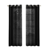 Set of Two 84" Black Solid Modern Window Panels - Homeroots - Flyclothing LLC