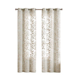 Set of Two 84" Tan Floral Embroidered Window Panels - Homeroots - Flyclothing LLC