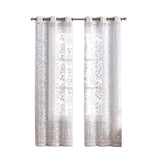 Set of Two 84" White Floral Embroidered Window Panels - Homeroots - Flyclothing LLC