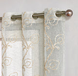 Set of Two 84" Beige Boho Embroidered Window Panels - Homeroots - Flyclothing LLC