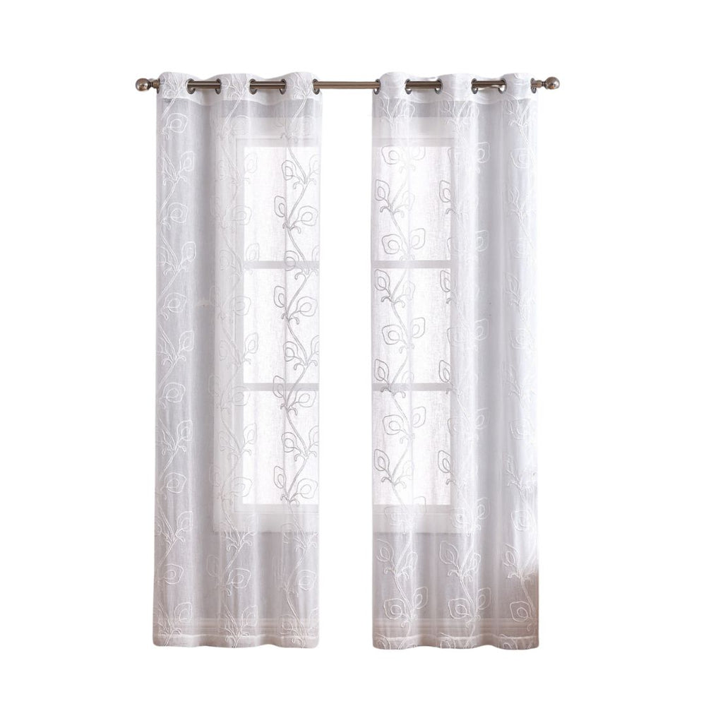 Set of Two 84" Blush Boho Embroidered Window Panels - Homeroots - Flyclothing LLC